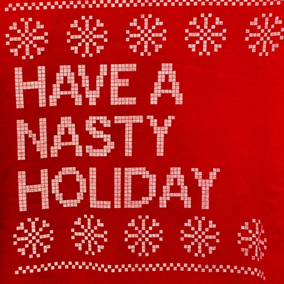 Medium Crew Neck Holiday Sweater "Have a Nasty Holiday" in Red Gender Neutral - Picture 5 of 5